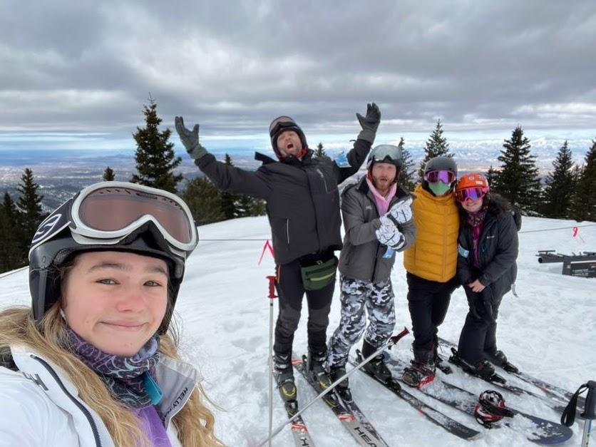 Group selfie of TRC members skiing in Santa Fe