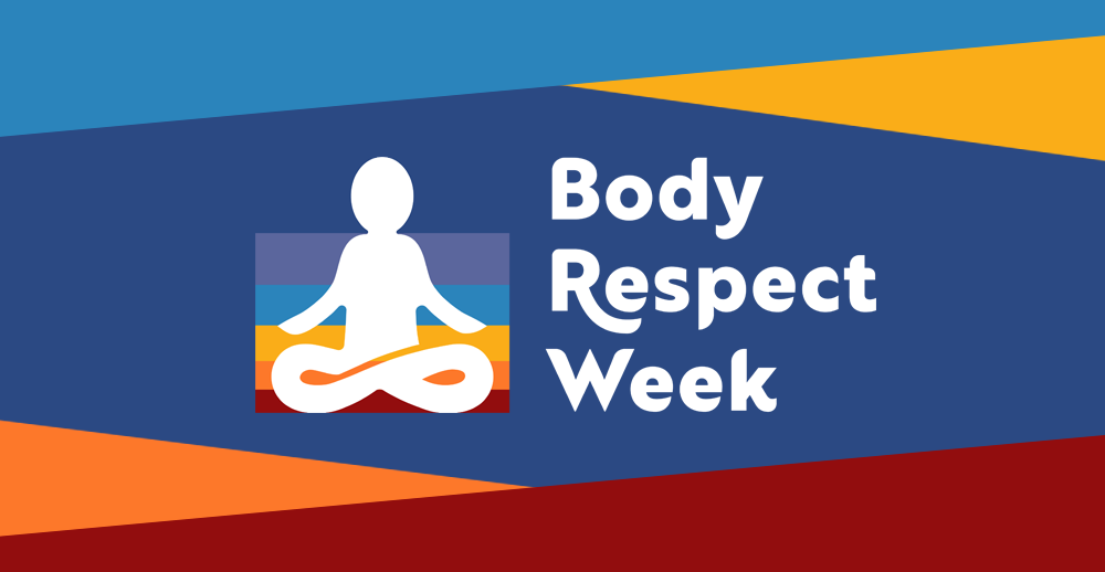 Web banner with a multicolored background and the Body Respect Week logo.