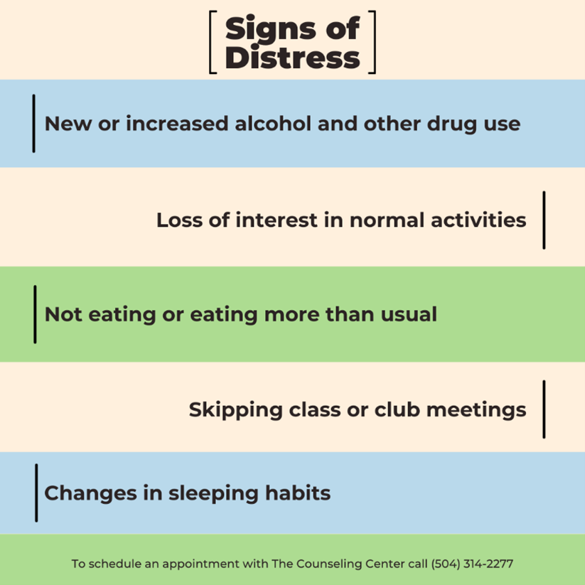 Graphic about signs of distress (content displayed below).