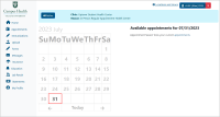 Screenshot of calendar view of saved apointment Screenshot of calendar view of saved apointment