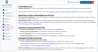 Screenshot of Patient Portal homepage, with the "Insurance" button highlighted on the navigation menu