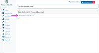 Screenshot of Statement page, with a pink arrow pointing at a hyperlink to a past statement