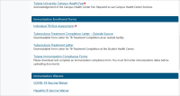 Screenshot of Forms page that shows all Immunization Enrollment Forms and Immunization Waivers Screenshot of Forms page that shows all Immunization Enrollment Forms and Immunization Waivers