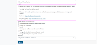 Screenshot of user profile page with the option to opt-in/opt-out of text messages highlighted