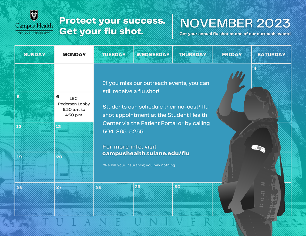 Calendar of November flu clinic date Calendar of November flu clinic date